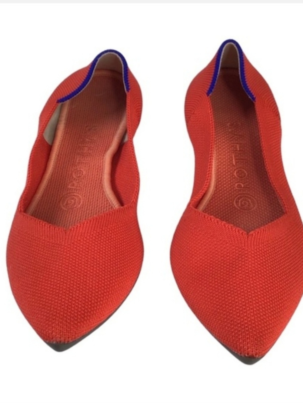 Rothy’s The Point Ballet Flat in Red Knit Size 7.